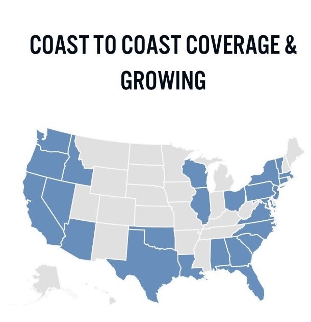 US map showing PBES coverage across 25 states