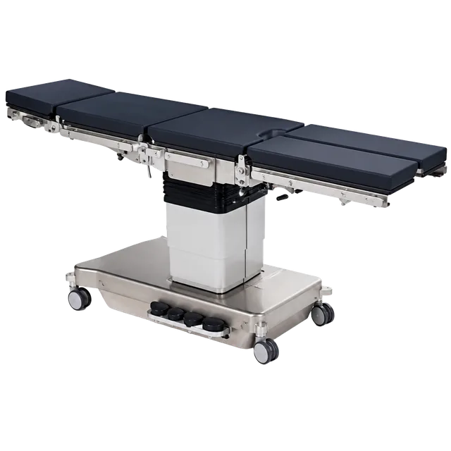 Articulating powered surgical table with hydraulic column